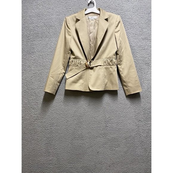 Tahari Jackets & Blazers - Tahari Arthur S Levine Women's  Belted  Jacket Blazer Beige Size 8